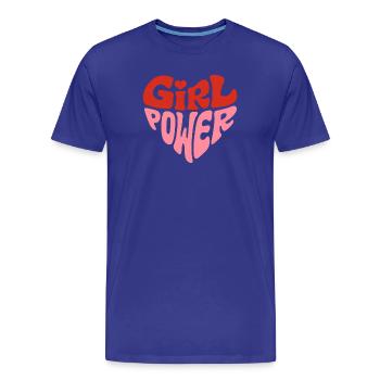 Féministe Girl Power Heart Design - T-shirt bio Premium Homme - bleu roi - Devant - Damien (186cm)