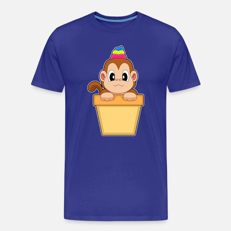 Affe Eisbecher - Männer Premium Bio T-Shirt - Königsblau