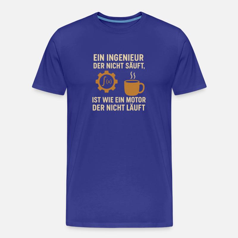 Engineer Humor Coffee Engine - Men's Premium Organic T-Shirt - royal blue