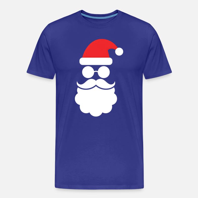 Weihnachtsmann mit Bart Minimal Kopf Design - Männer Premium Bio T-Shirt - Königsblau