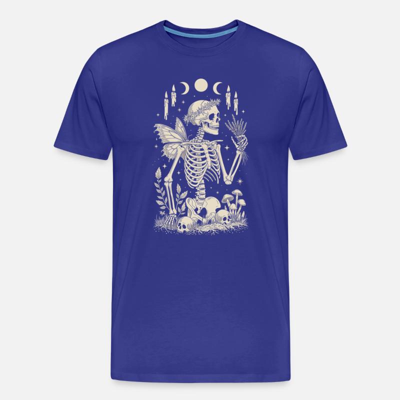 Gothic Skelett Fee mit Mondphasen - Männer Premium Bio T-Shirt - Königsblau