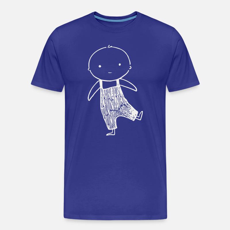 Tiny Doodle in Overalls - Männer Premium Bio T-Shirt - Königsblau