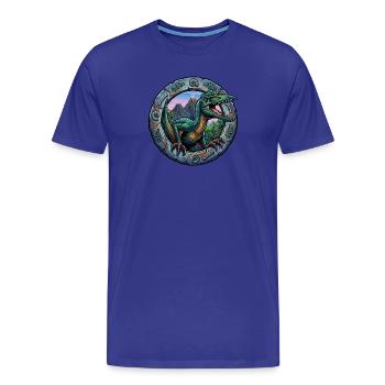 Ptérosaures dans l’anneau portail - T-shirt bio Premium Homme - bleu roi - Devant - Damien (186cm)
