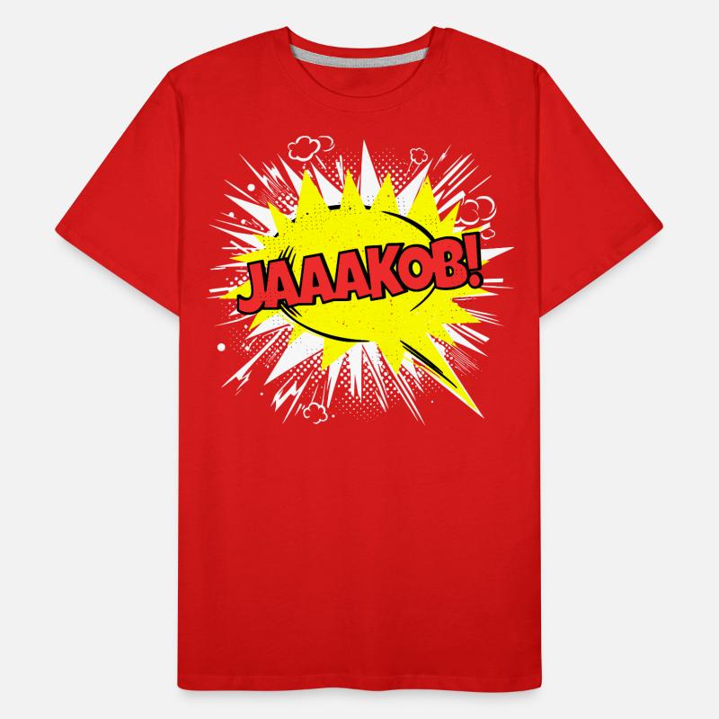 Jacob's Name Funny Speech Bubble Jaaakob! Men's Premium Organic T-Shirt