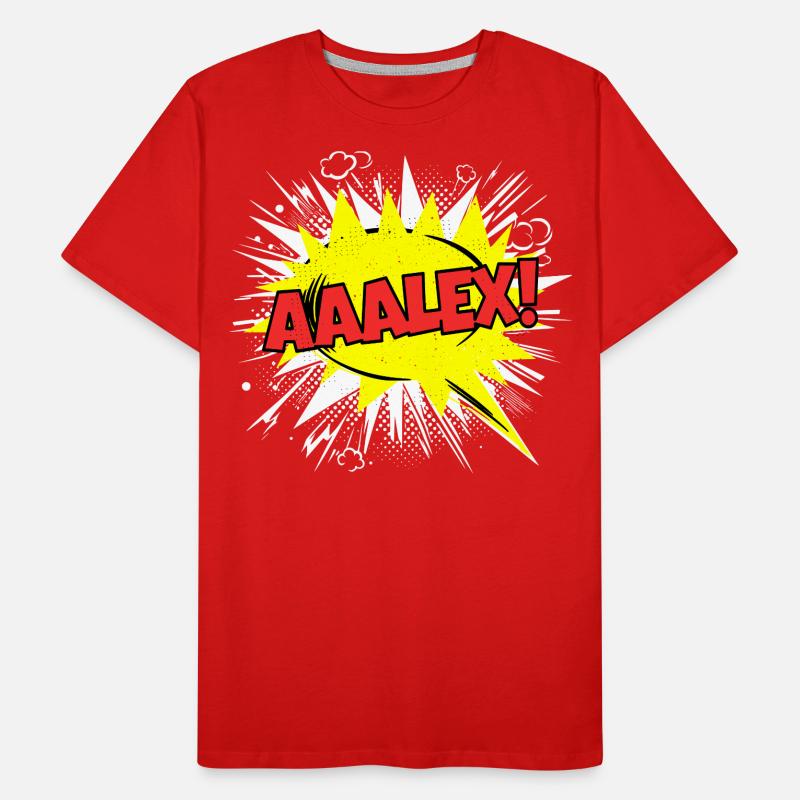 Alex Nom Funny Speech Bubble Aaalex ! T-shirt bio Premium Homme