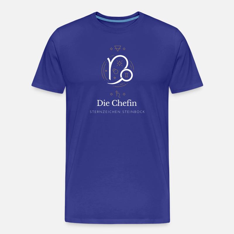 Steinbock Chefin Stil Grafik - Männer Premium Bio T-Shirt - Königsblau