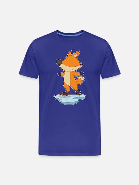 Fox Ice Skating Skates - Men's Premium Organic T-Shirt - royal blue