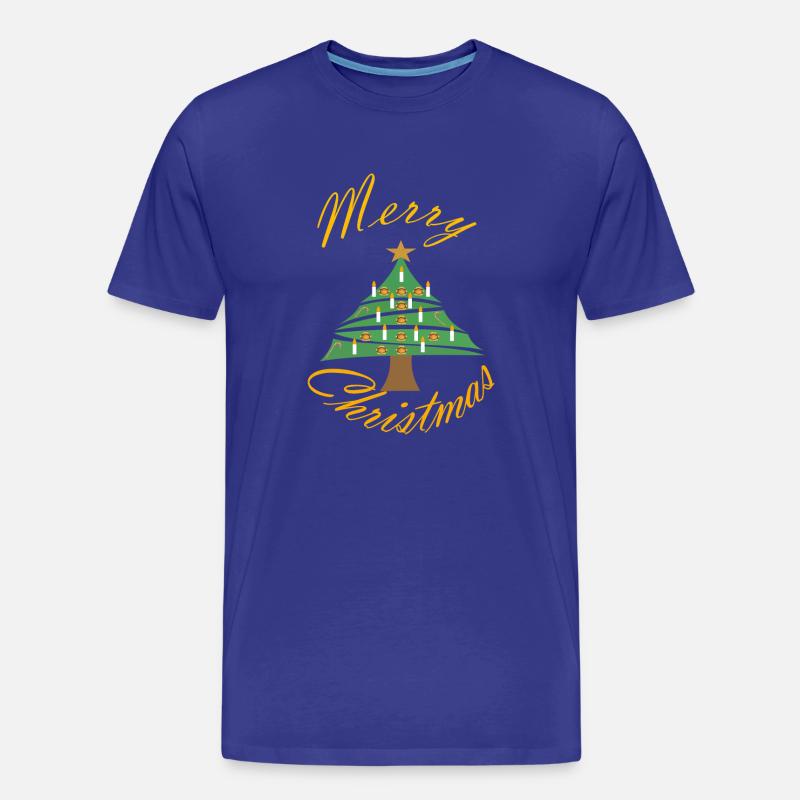 Weihnachtsbild mit Weihnachtsbaum - Männer Premium Bio T-Shirt - Königsblau
