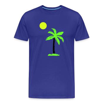 palm tree - Men's Premium Organic T-Shirt - royal blue - Front - Damien (186cm)