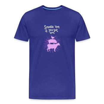 Viande pour barbecue - T-shirt bio Premium Homme - bleu roi - Devant - Damien (186cm)