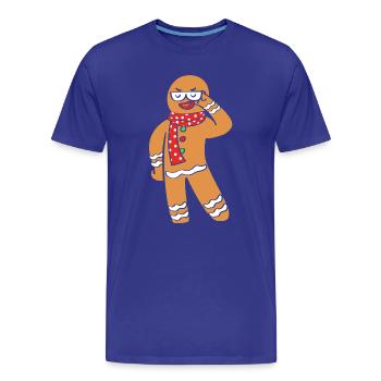 Gingerbread Christmas Gingerbread Man - Men's Premium Organic T-Shirt - royal blue - Front - Damien (186cm)
