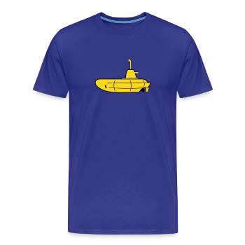 2 colours - Rot-Gelbes U-Boot - Red-Yellow - Männer Premium Bio T-Shirt - Königsblau - Vorne - Damien (186cm)