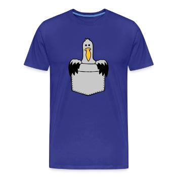 Brusttasche Möwe Unterwegs mitnehmen - Männer Premium Bio T-Shirt - Königsblau - Vorne - Damien (186cm)