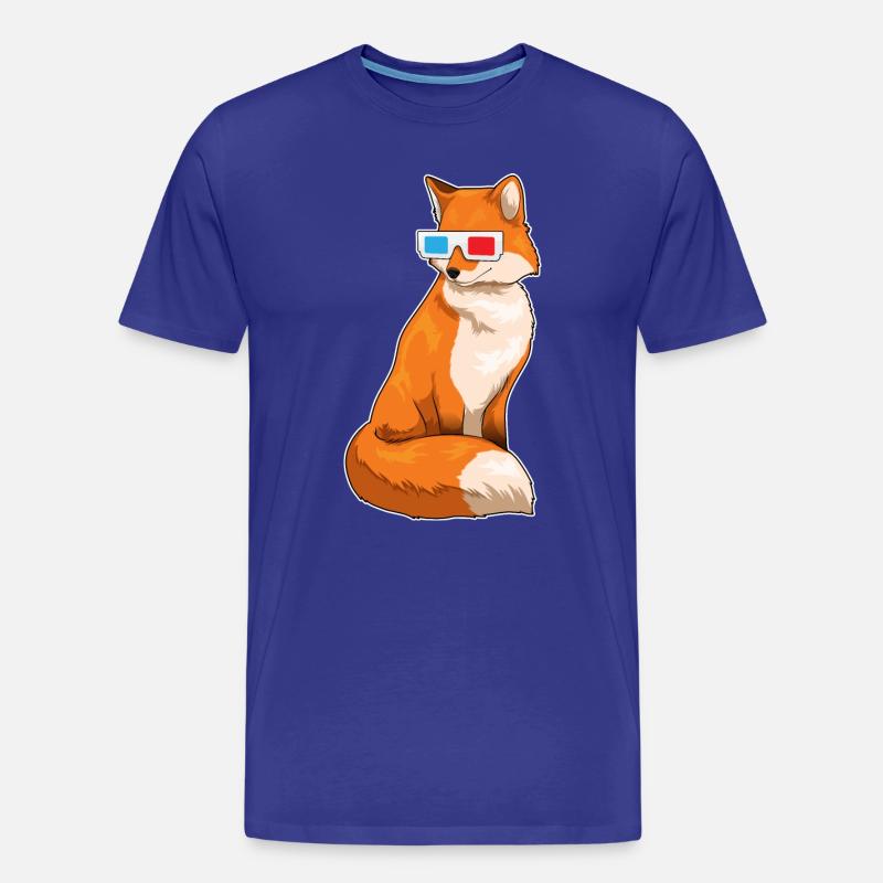 Fuchs Brille - Männer Premium Bio T-Shirt - Königsblau