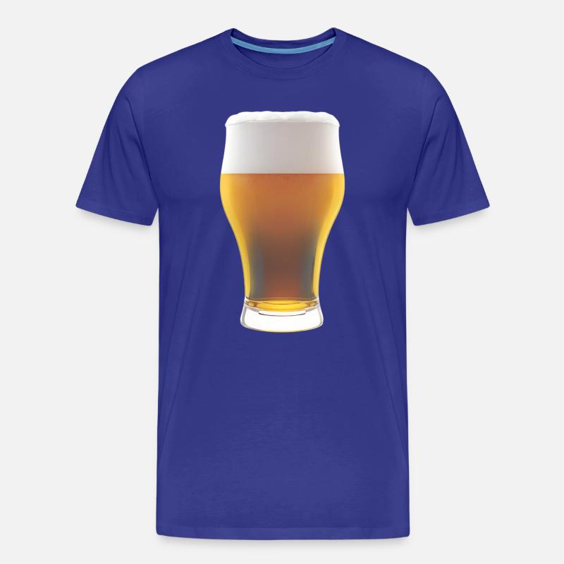 Biergradienten Glas mit Schaum - Männer Premium Bio T-Shirt - Königsblau