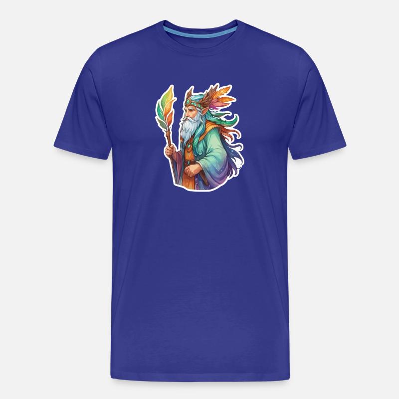 Druide Wasserfarben - Männer Premium Bio T-Shirt - Königsblau