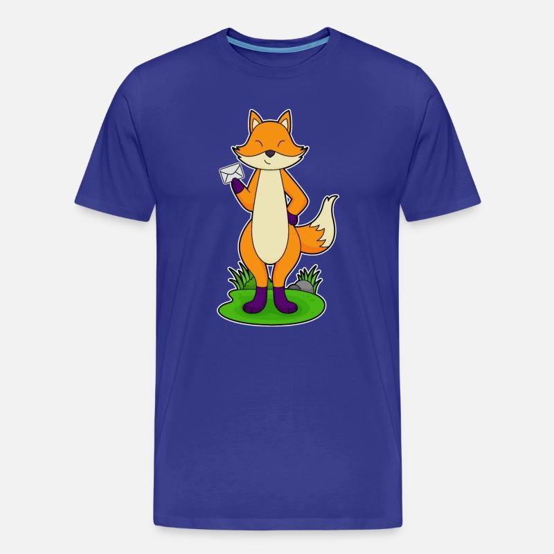 Fuchs Brief - Männer Premium Bio T-Shirt - Königsblau