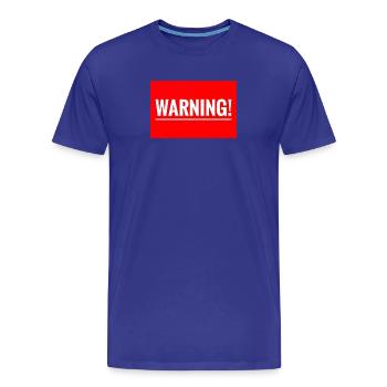 Warnung Flexibles Stickdesign - Männer Premium Bio T-Shirt - Königsblau - Vorne - Damien (186cm)