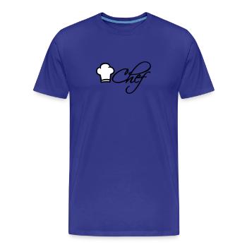 Chef Chef Cap Logo Star Chef - Men's Premium Organic T-Shirt - royal blue - Front - Damien (186cm)