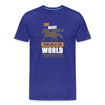 Cheval Enfants Filles Amoureux des chevaux - T-shirt bio Premium Homme - bleu roi - Devant - Damien (186cm)