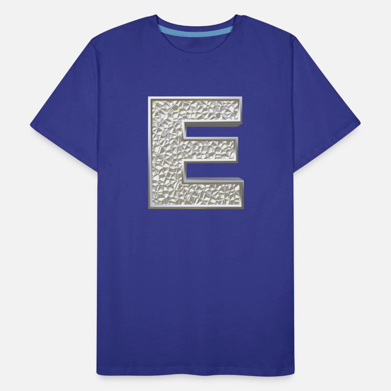 E, letter, letter E, initial, initial E, monogram, Men's Premium Organic T-Shirt