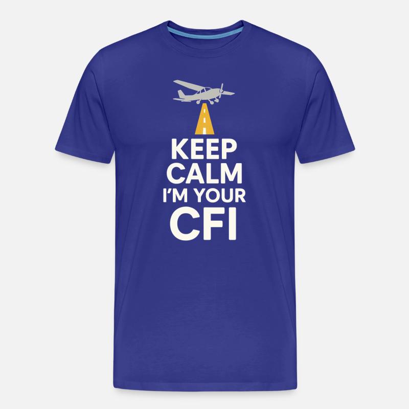 Fluglehrer Cfi Pilot Luftfahrtlehrer - Männer Premium Bio T-Shirt - Königsblau