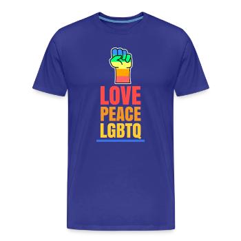 Love Pride Lgbt Gay Statement Sexuality Pride - Men's Premium Organic T-Shirt - royal blue - Front - Damien (186cm)