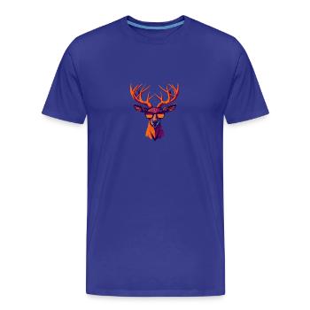 Retro Deer Revolt - Men's Premium Organic T-Shirt - royal blue - Front - Damien (186cm)