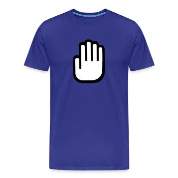 Hand - Männer Premium Bio T-Shirt - Königsblau - Vorne - Damien (186cm)