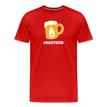 Babybier Pinkelparty Babyparty Babypinkeln Geburt - Männer Premium Bio T-Shirt - Rot - Vorne - Damien (186cm)