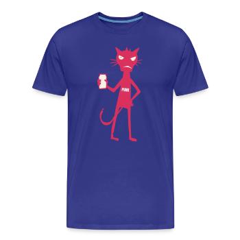Kleine Monster: Punk-Katzen-Neon-Attitüde - Männer Premium Bio T-Shirt - Königsblau - Vorne - Damien (186cm)