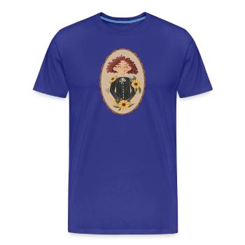 Portrait ovale Sunflower Love - T-shirt bio Premium Homme - bleu roi - Devant - Damien (186cm)