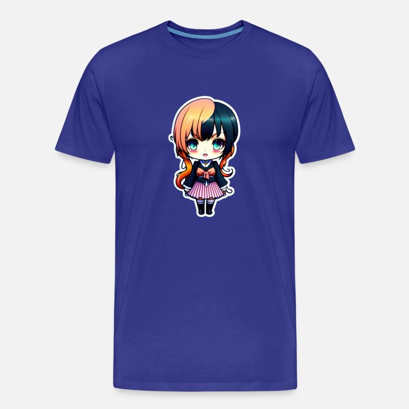 Nettes Chibi-Mädchen, süßer Chibi-Aufkleber - Männer Premium Bio T-Shirt - Königsblau