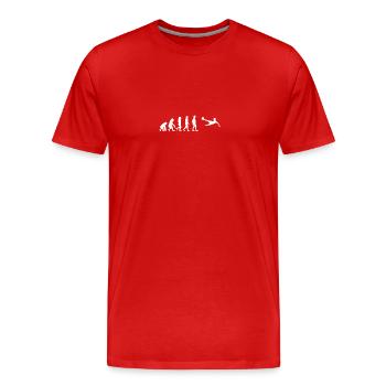 EVOLUTION Frauenfussball soccer woman football wm - Männer Premium Bio T-Shirt - Rot - Vorne - Damien (186cm)