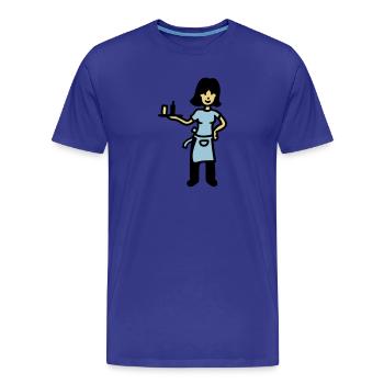 Waitress 3 - Men's Premium Organic T-Shirt - royal blue - Front - Damien (186cm)