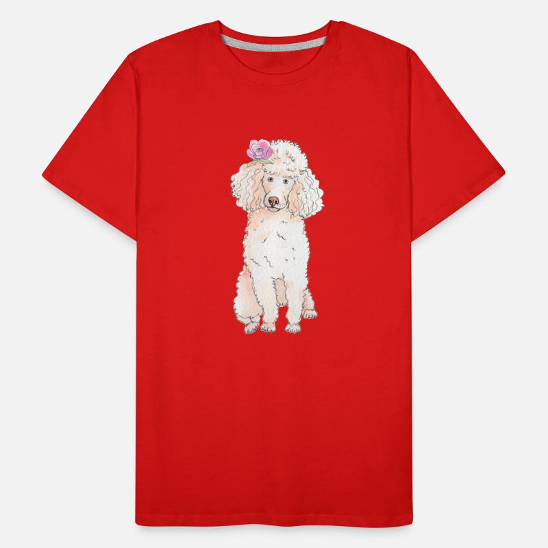Caniche à fleur T-shirt bio Premium Homme