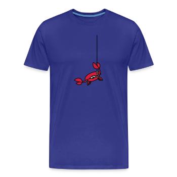 Lustige Krabbe schneidet Angelschnur mit Klaue - Männer Premium Bio T-Shirt - Königsblau - Vorne - Damien (186cm)