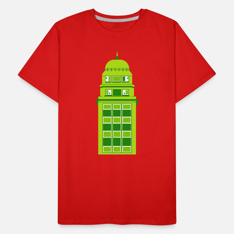 Retro Grüne Turmuhr Männer Premium Bio T-Shirt