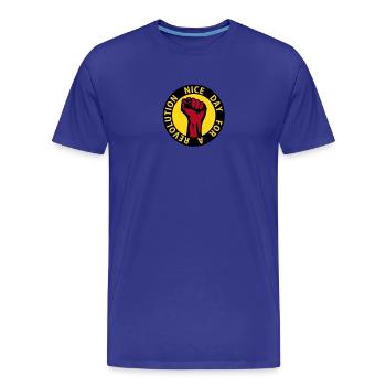 3 colors - nice day for a revolution - against - Männer Premium Bio T-Shirt - Königsblau - Vorne - Damien (186cm)