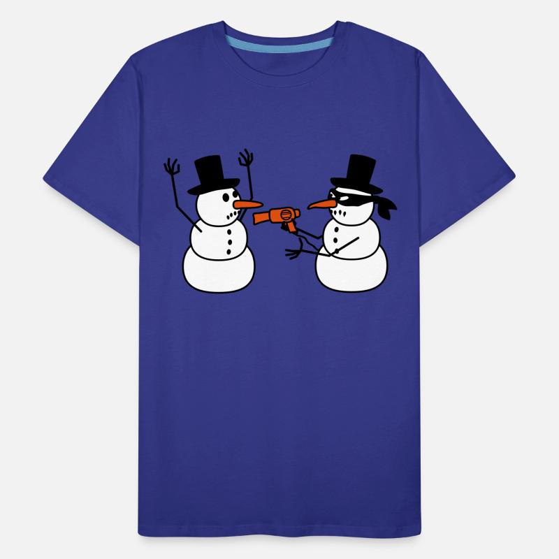 Evil Snowman Raid Robber Sèche-cheveux Funny Robbery T-shirt bio Premium Homme