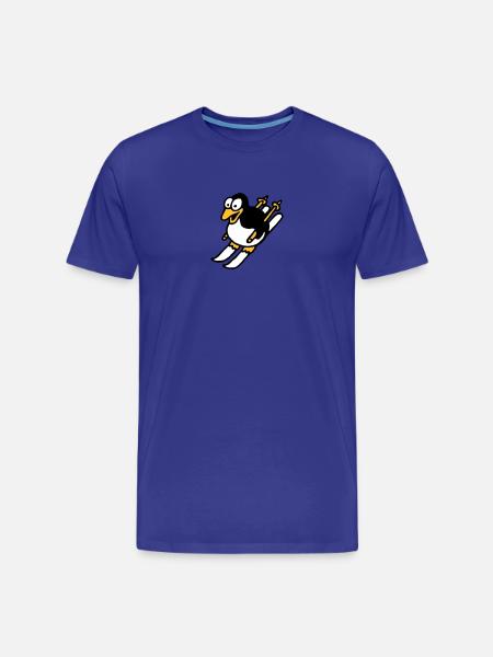 pinguin_ski_022011_i_3c - Männer Premium Bio T-Shirt - Königsblau