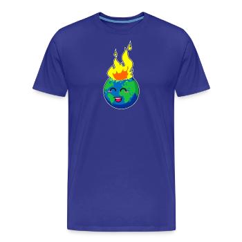 Planète Terre - T-shirt bio Premium Homme - bleu roi - Devant - Damien (186cm)
