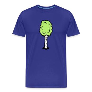 Comic Birke Bäumchen - Männer Premium Bio T-Shirt - Königsblau - Vorne - Damien (186cm)