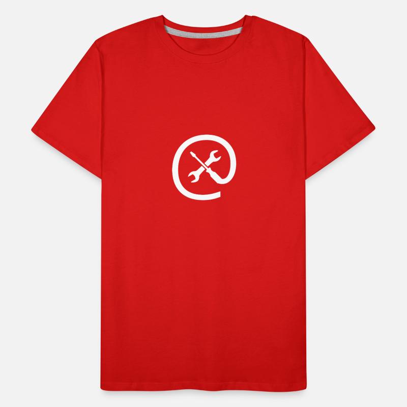 Computer Service Icon (white) Men's Premium Organic T-Shirt