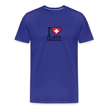 Made In Swiss Design - T-shirt bio Premium Homme - bleu roi - Devant - Damien (186cm)