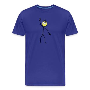 Happy Stick Figure - Männer Premium Bio T-Shirt - Königsblau - Vorne - Damien (186cm)