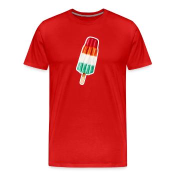 EIS AM STIEL IM BUNTEN RETRO LOOK - Männer Premium Bio T-Shirt - Rot - Vorne - Damien (186cm)