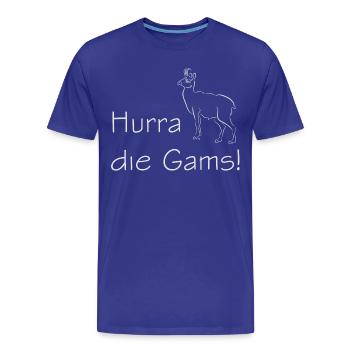 Hurra - Männer Premium Bio T-Shirt - Königsblau - Vorne - Damien (186cm)