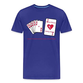 Jesus & Royal Flush - Männer Premium Bio T-Shirt - Königsblau - Vorne - Damien (186cm)