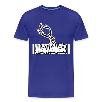 Hannover - Pyro - Männer Premium Bio T-Shirt - Königsblau - Vorne - Damien (186cm)